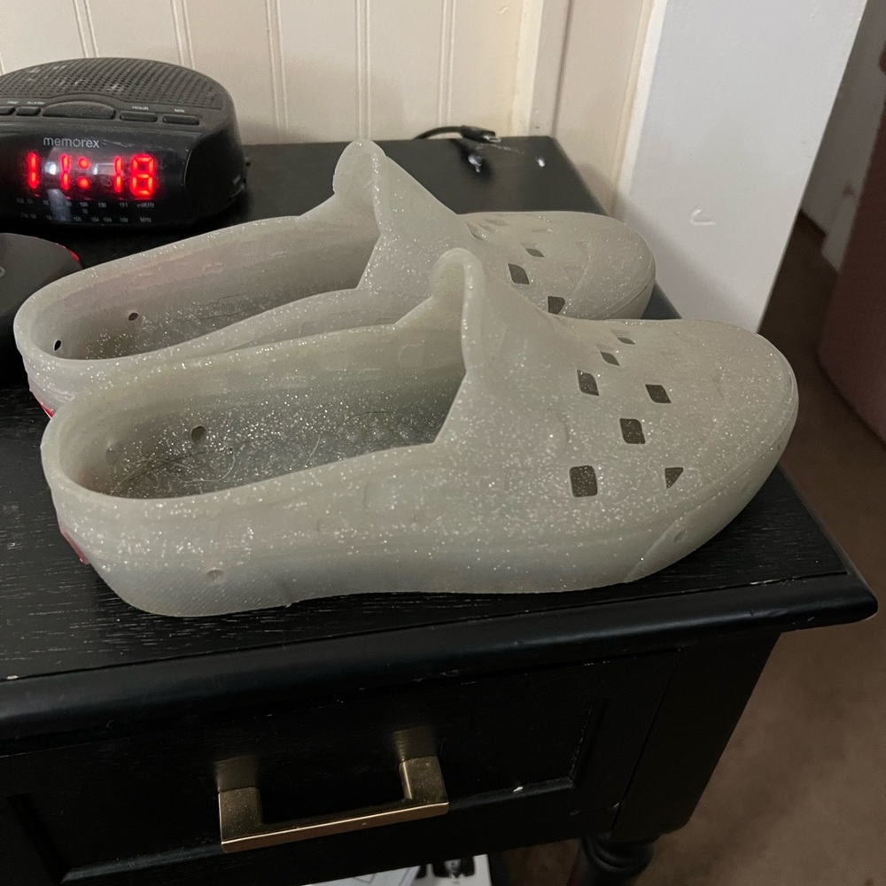 Vans size 5 clear glittery summer shoes